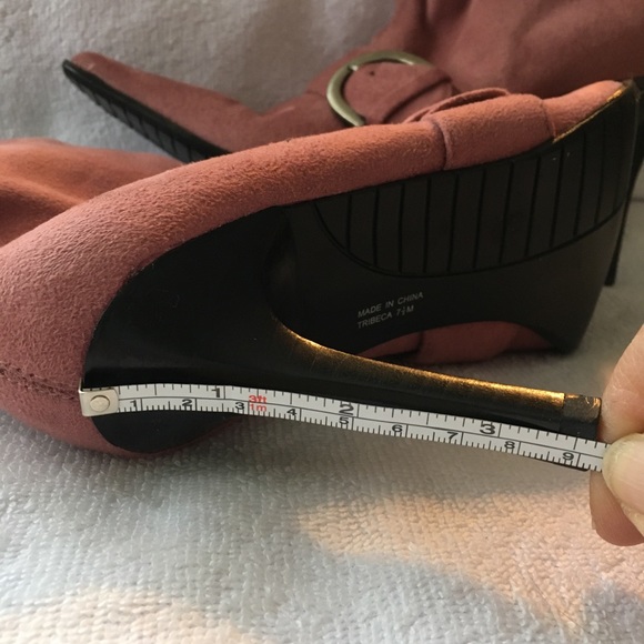 Amanda Smith’s Super soft tall pink suede fashion boots. New, never worn, no box - Picture 5 of 7